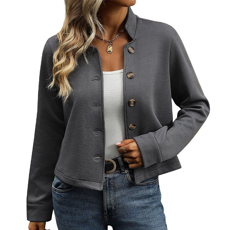 Damen Casual Blazer mit modernen Knopfdetails und strukturiertem Design Drune