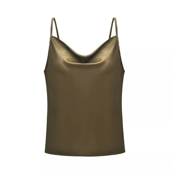Damen Satin Top mit tiefem Ausschnitt und verstellbaren Trägern Drune