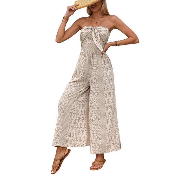 Damen Maxi-Kleid mit floralem Design und elastischem Taillengürtel Drune