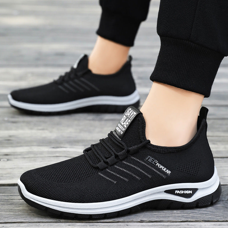 Damen nan ultraleichter Strick-Sport-Sneaker mit Elastikeinstieg, stoßdämpfender Plateau-Zwischensohle und griffiger Profillaufsohle Drune