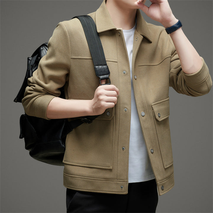 Herren Übergangsjacke mit praktischen Taschen und modernem Karodesign Drune