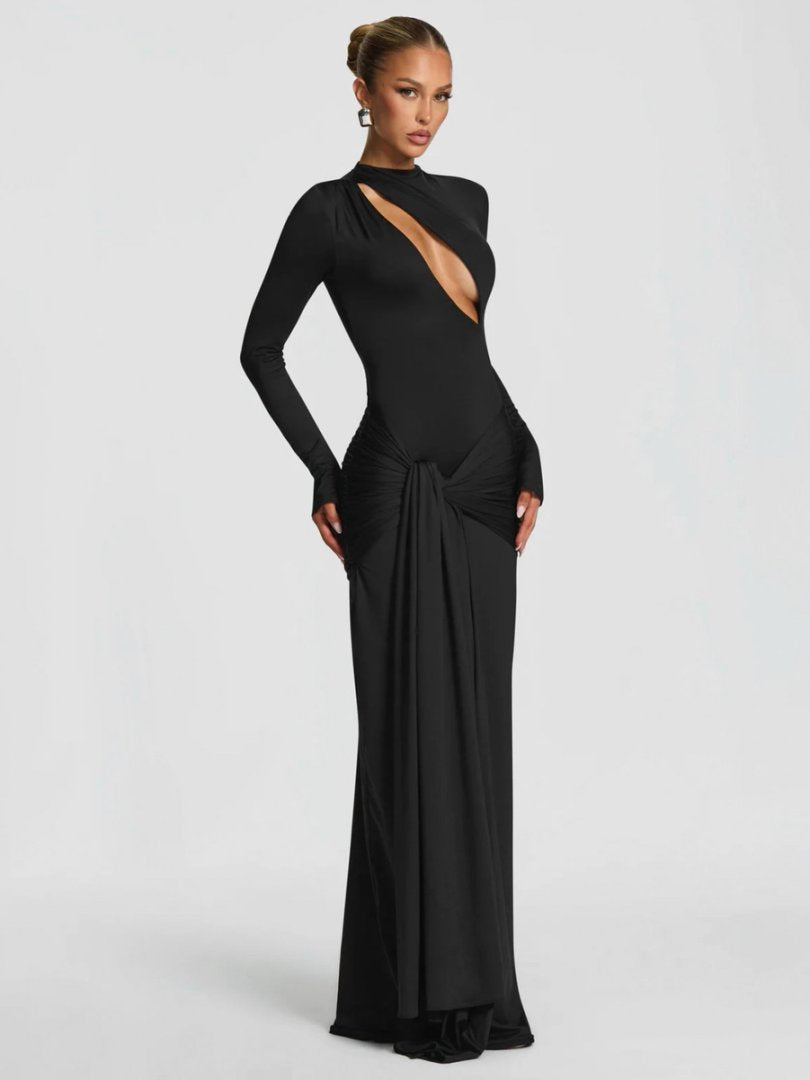 Damen Modisches Maxikleid mit asymmetrischem Ausschnitt Drune
