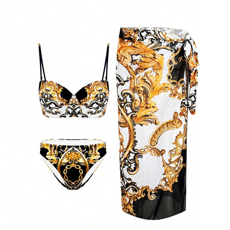 Damen Bikini-Set mit elegantem Rüschenrock und modischem Oberteil Drune