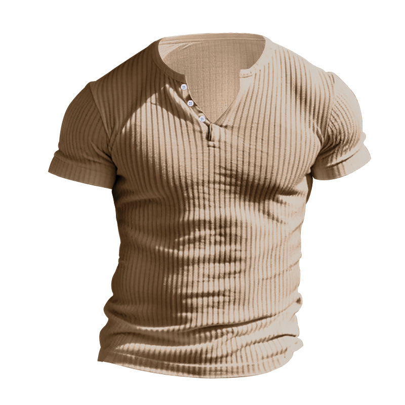 Drune | Einfarbig Lässig gestricktes T-Shirt
