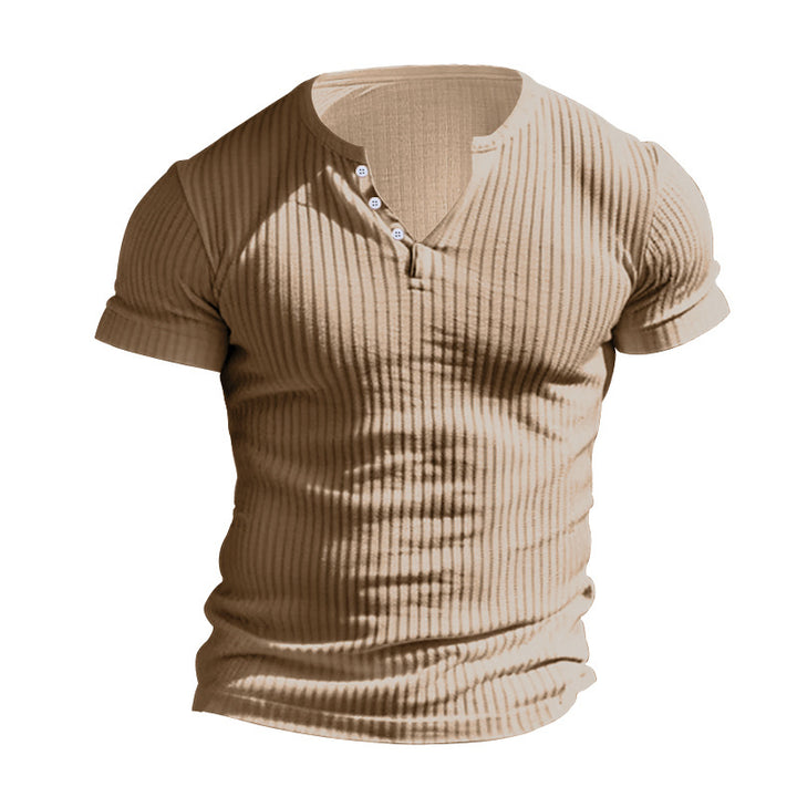 Drune | Einfarbig Lässig gestricktes T-Shirt