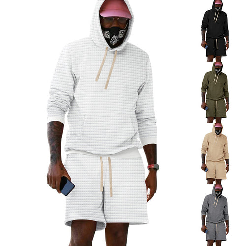 Herren lässiger Kapuzenpullover und Shorts Set aus atmungsaktivem Material Drune