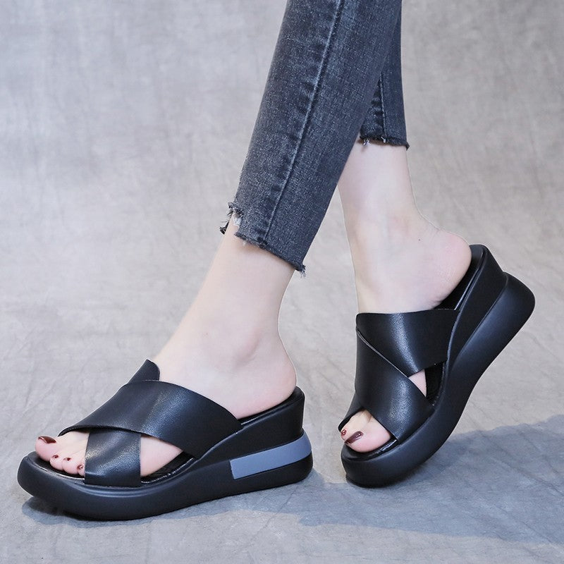 Damen nan Stadtkomfort Keil-Slipper mit ergonomischem viskoelastischem Fußbett und nahtlosem Synthetikobermaterial Drune