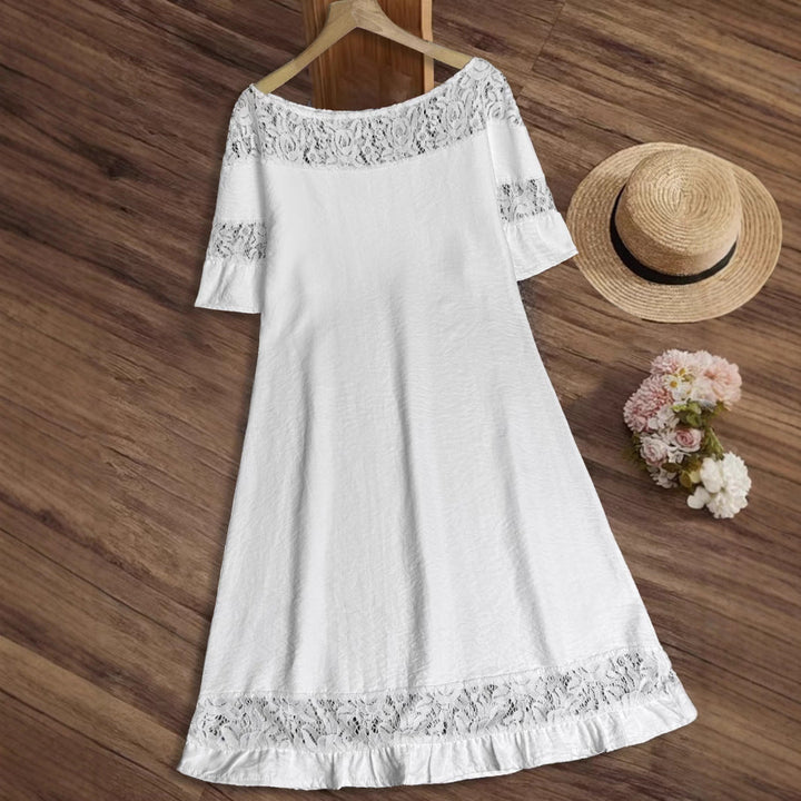 Damen luftiges Sommerkleid mit raffinierten Spitzenakzenten Drune