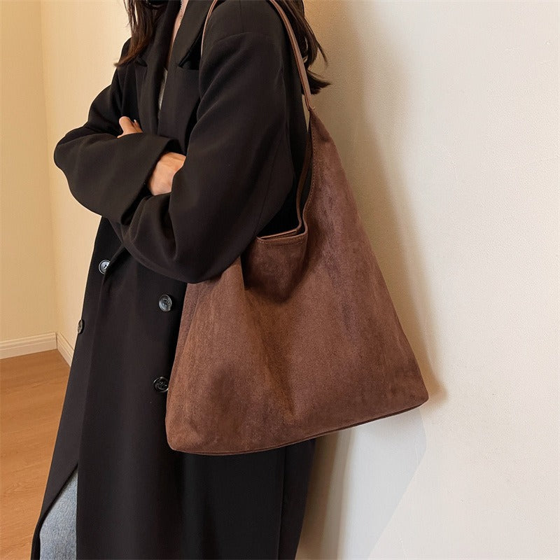 Damen Wildleder Schultertasche Drune