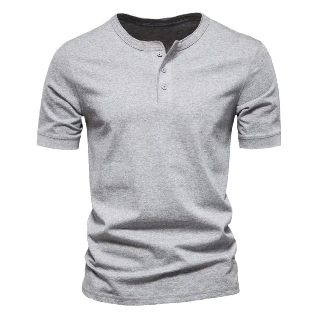 Herren kurzärmeliges Henley-Shirt mit Knopfleiste Drune