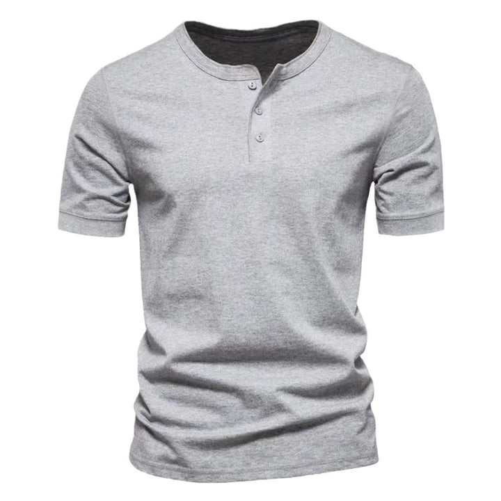 Herren kurzärmeliges Henley-Shirt mit Knopfleiste Drune