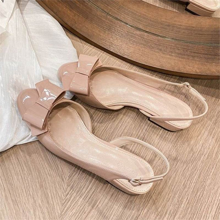 Damen elegante Slingback-Pumps mit dekorativem Schleifendetail Drune