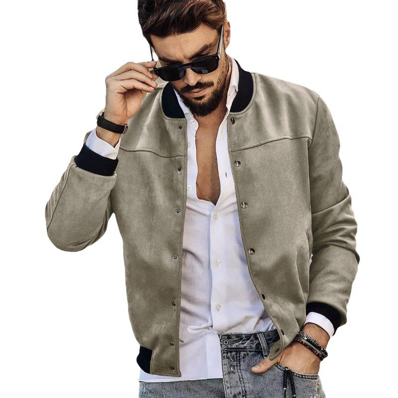Herren sportliche Collegejacke mit seitlichen Reißverschlusstaschen Drune