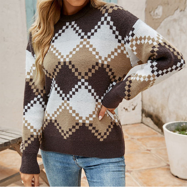 Drune | Kariert Strickpullover