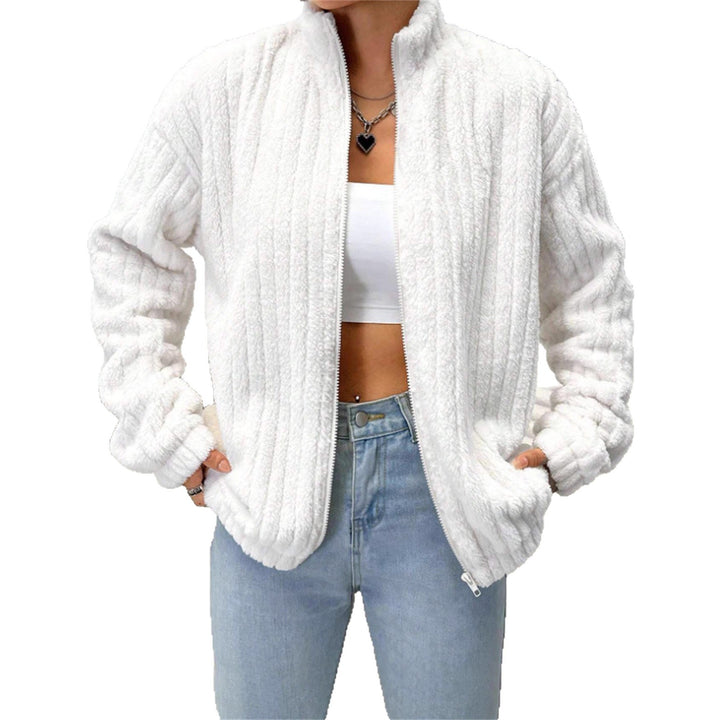 Damen weiche Fleecejacke mit hohem Kragen und Reißverschluss Drune