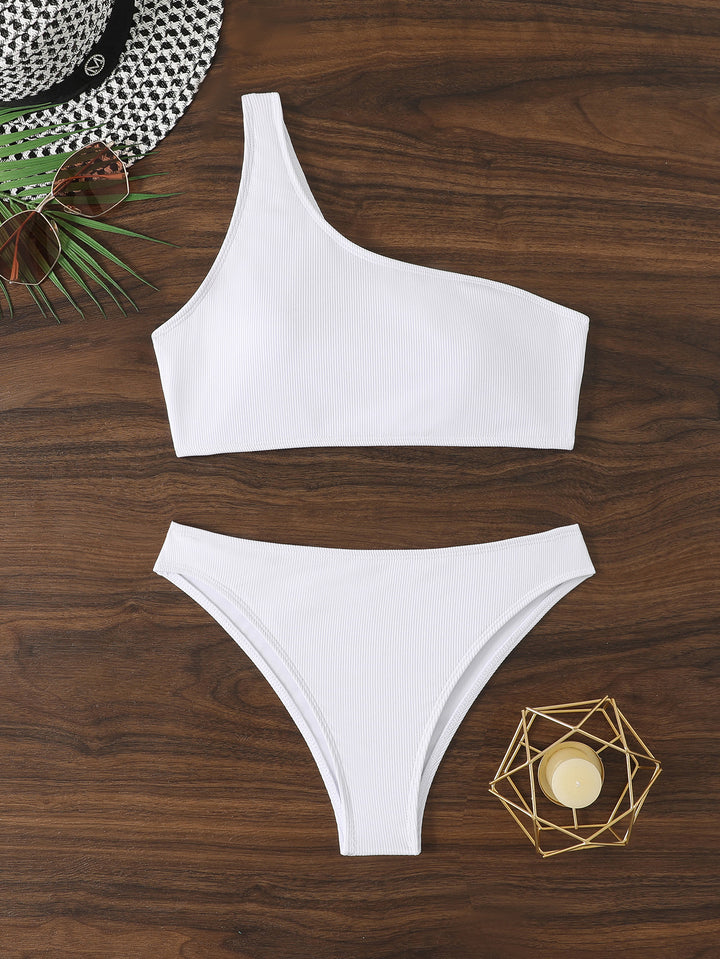 Damen Triangel-Bikini mit asymmetrischem Schnitt und raffiniertem Rippendesign Drune