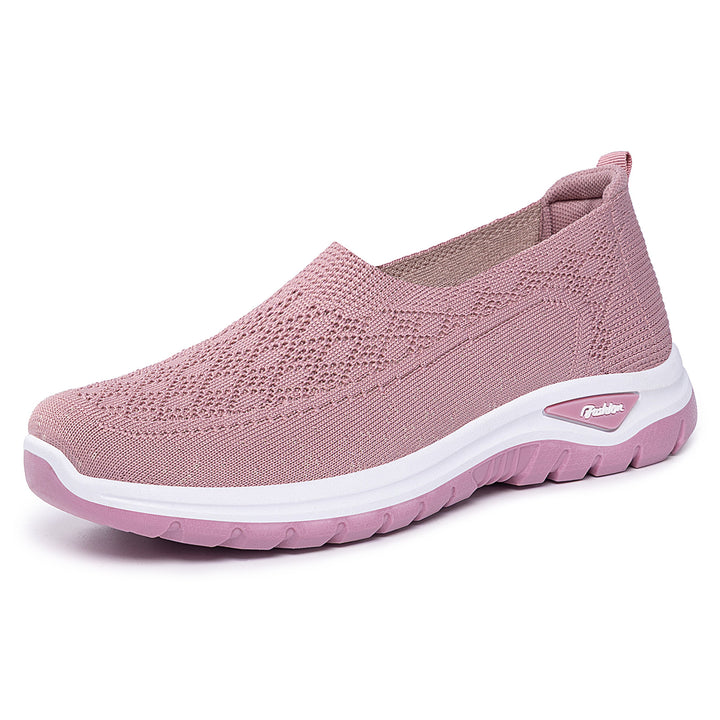 Damen nan gestrickter Slip-On Komfortwalker mit Memory-Fußbett, elastischem Sockeneinstieg und rutschfester Profilsohle Drune
