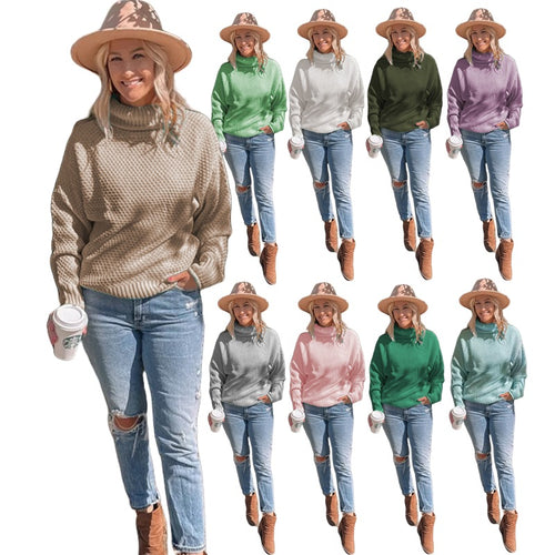 Damen Grobstrickpullover mit Rollkragen und lässigem Schnitt Drune