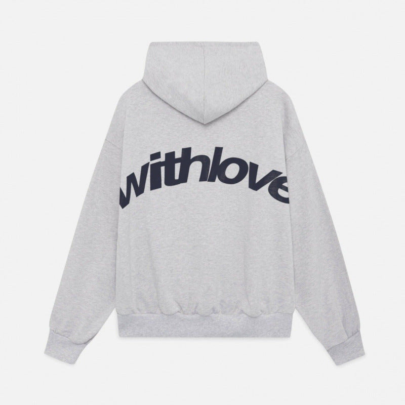 Unisex nan Oversized Kapuzenpullover mit großem Rückenprint und weichem Fleece Innen Drune