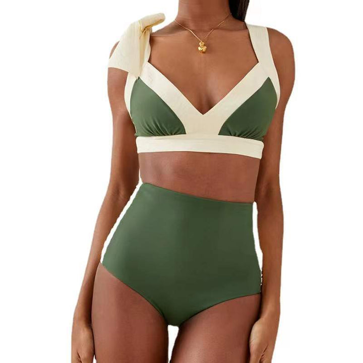 Damen Hoch geschnittener Bikini mit elegantem Wickeldetail Drune