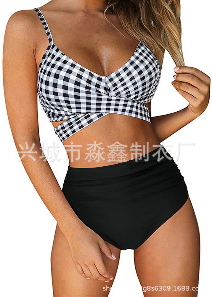 Damen Crop-Top Bikini-Set mit geflochtenem Design Drune