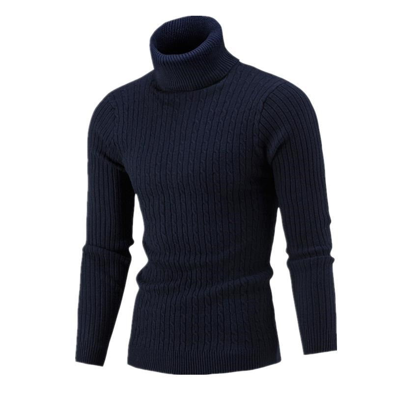 Herren Rollkragenpullover mit strukturiertem Zopfmuster und modernem Schnitt Drune