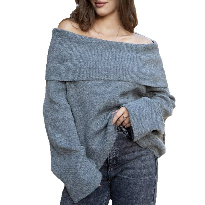 Damen Off-Shoulder-Pulloverkleid aus weicher Strickqualität Drune