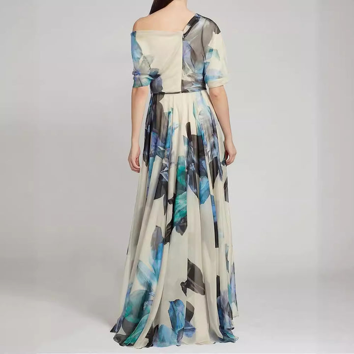 Damen Maxikleid aus leichtem Chiffon mit floralem Muster Drune
