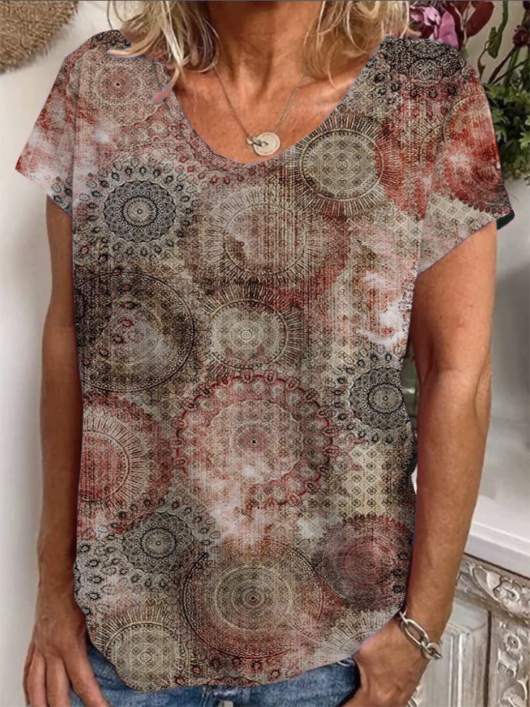 Damen T-Shirt mit einzigartigem Mandala-Design Drune
