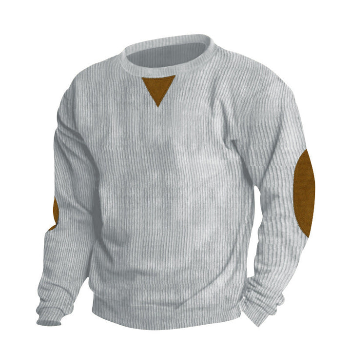 Herren Strickpullover mit einzigartigem strukturiertem Design und aufgesetzten Ellbogenpatches Drune