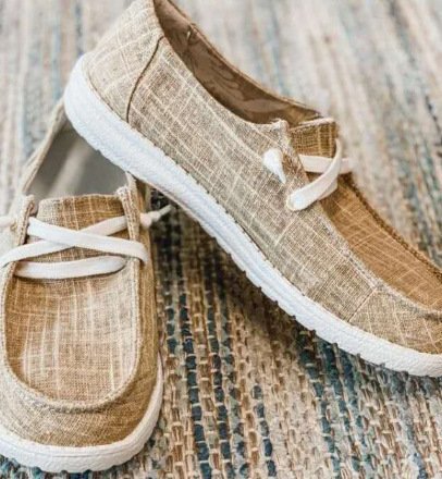 Damen Freizeit-Slip-On Schuhe mit elastischen Schnürdetails und rutschfester Sohle Drune