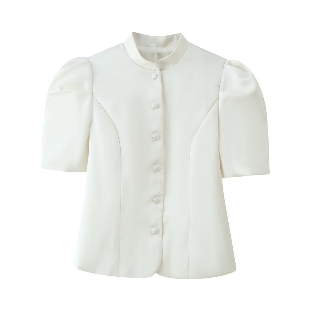 Damen Blazer mit Puffärmeln und elegantem Stehkragen Drune