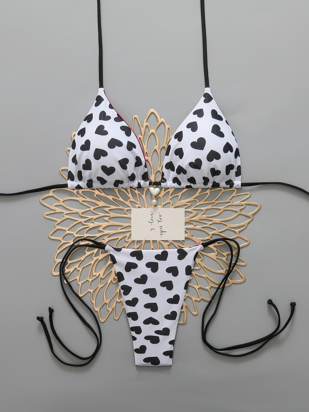 Damen Triangel-Bikini mit Herzen Drune
