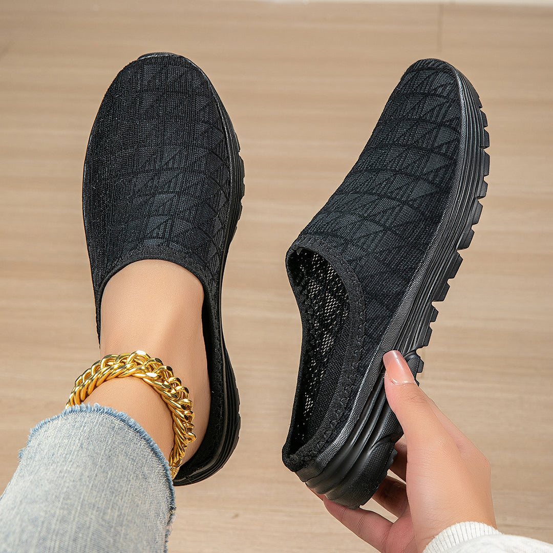 Damen nan atmungsaktiver Netz-Slipper mit Diamantstruktur-Obermaterial und gedämpfter Leichtsohle Drune