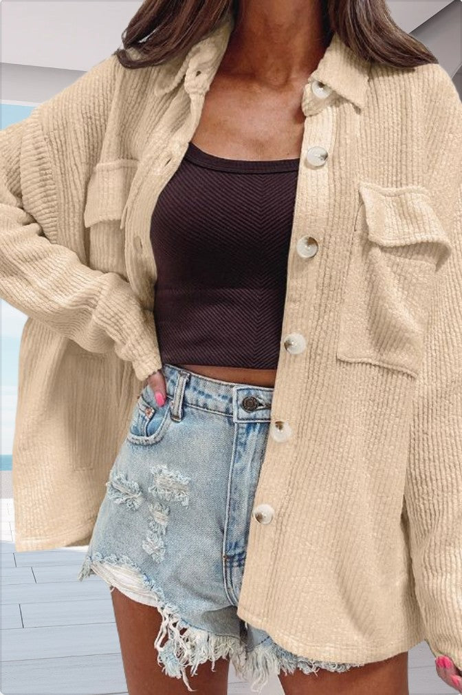 Damen lässige Hemdjacke in strukturiertem Material Drune
