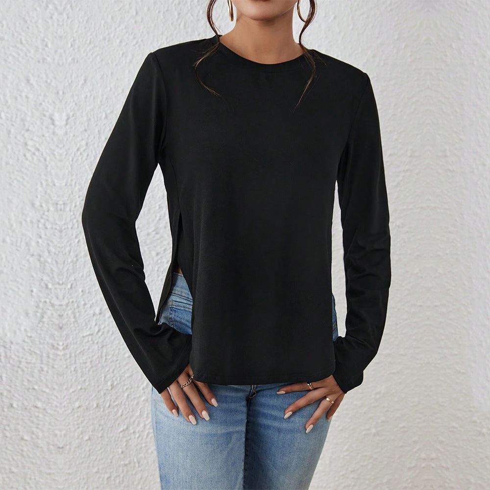 Damen Langarmshirt mit modischen Cut-Out-Details und bequemer Passform Drune