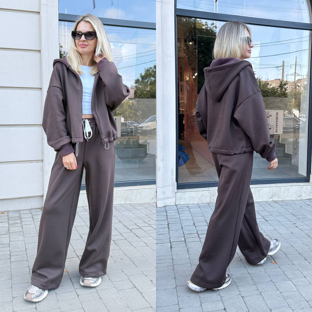 Damen sportliches Lounge-Set mit lässigem Hoodie und weitem Schnitt Drune