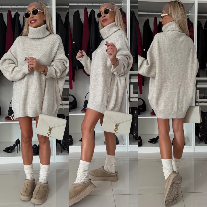 Damen Großer Rollkragenpullover aus weichem Strick Drune