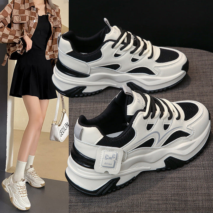 Damen Chunky Sneakers mit modischem Design und atmungsaktiver Obermaterialstruktur Drune