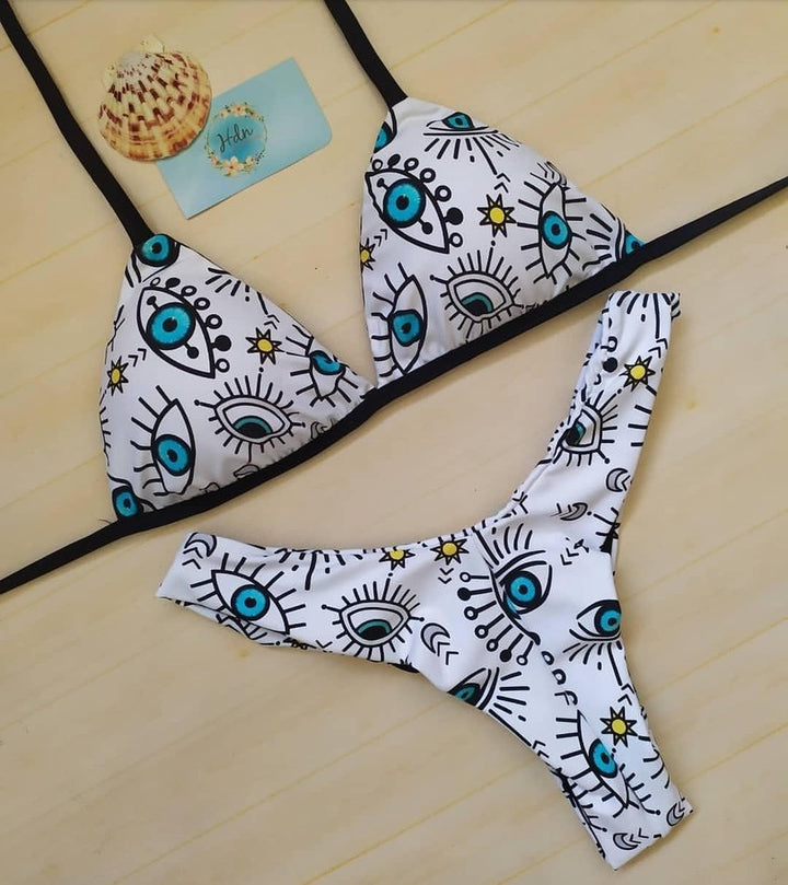 Damen Triangel-Bikini mit auffälligem Grafikdesign Drune