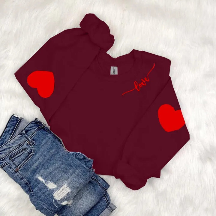 Damen Sweatshirt mit Herzen-Design und lässigem Schnitt Drune