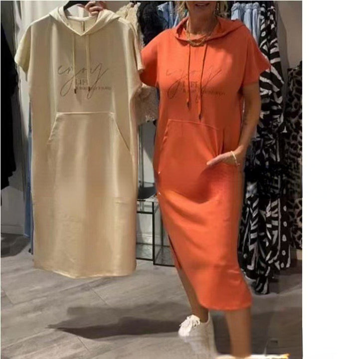 Damen Hoodie-Kleid mit praktischen Einschubtaschen und seitlichen Schlitzen Drune