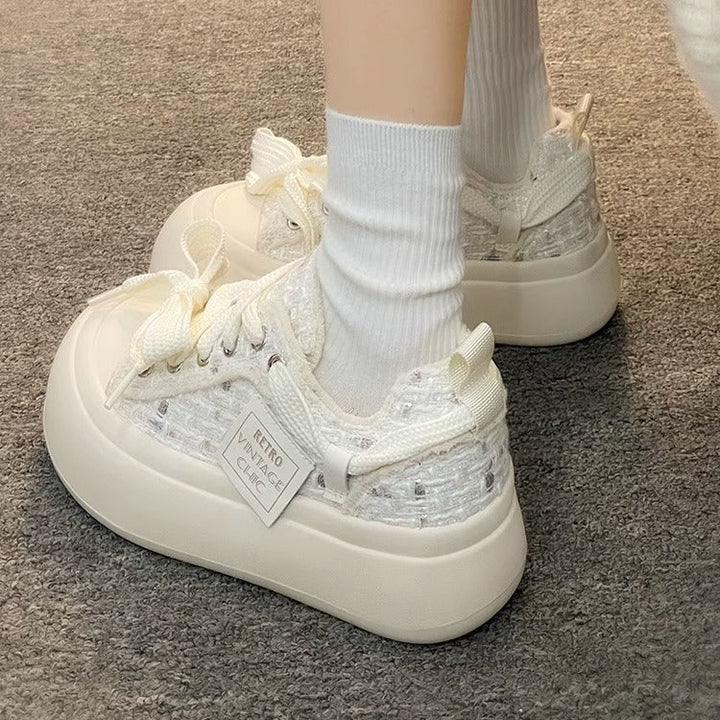 Damen Vintage Sport Sneakers mit komfortabler Gummisohle und weichem Obermaterial Drune