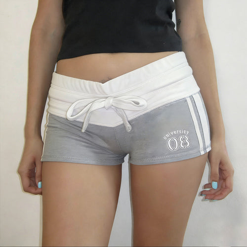 Damen Freizeitshorts mit elastischem Bund und dekorativem Bindegürtel Drune
