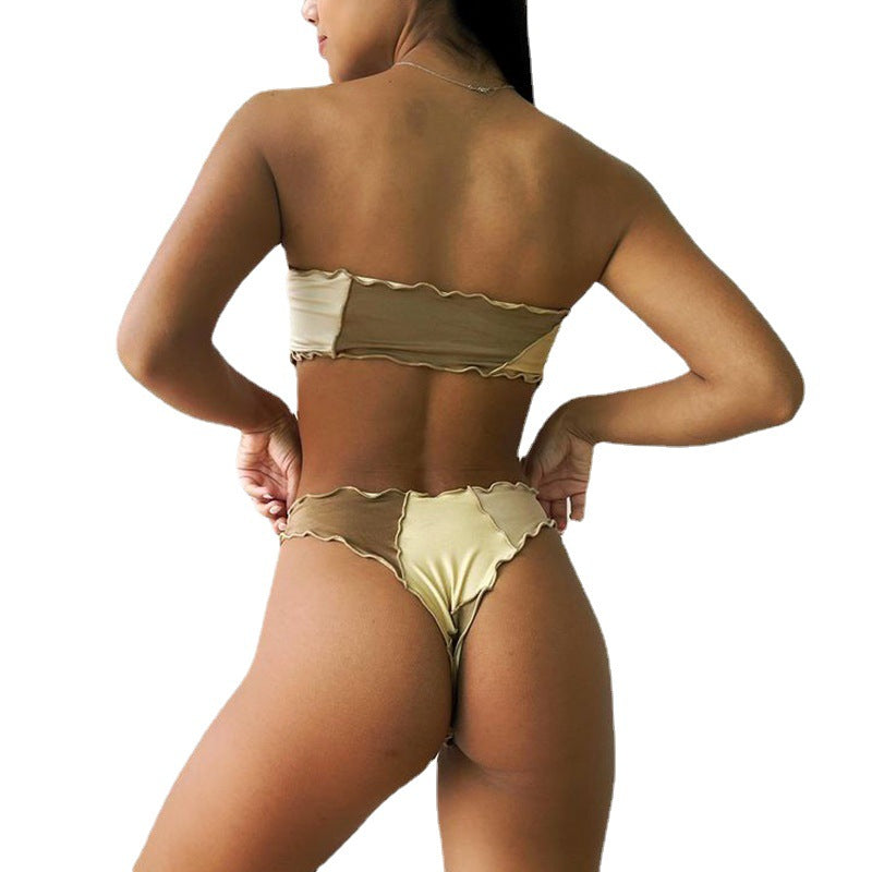 Damen Bandeau-Bikini mit Rüschendetails Drune