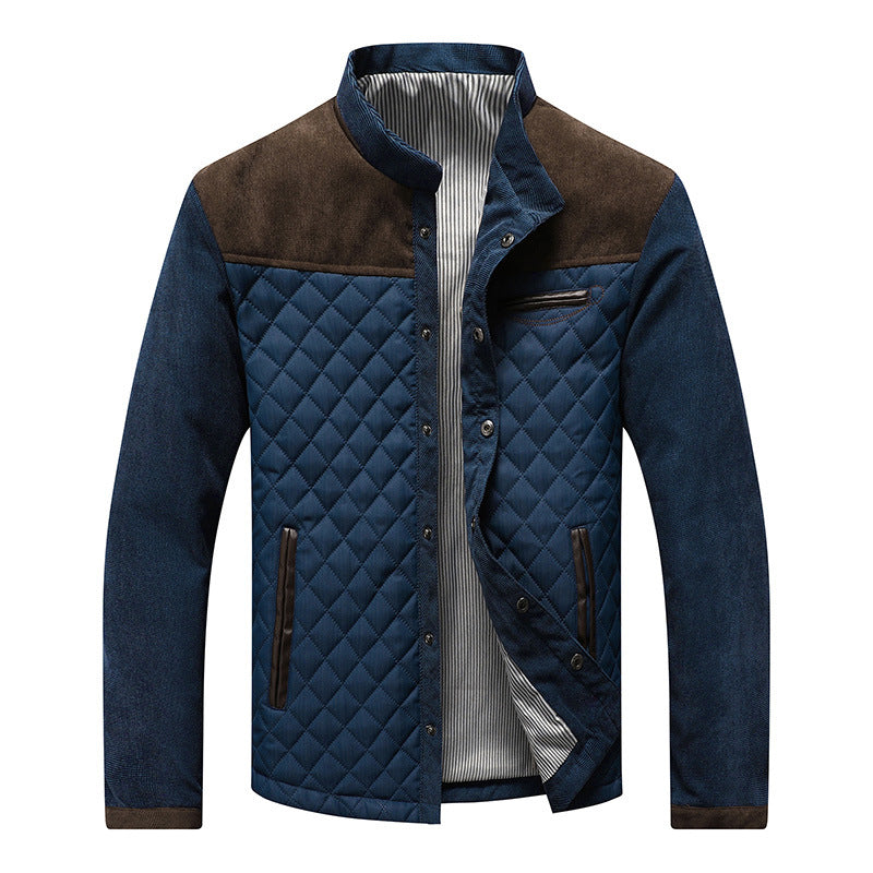 Herren gesteppte Freizeitjacke mit modischem Kragen Drune