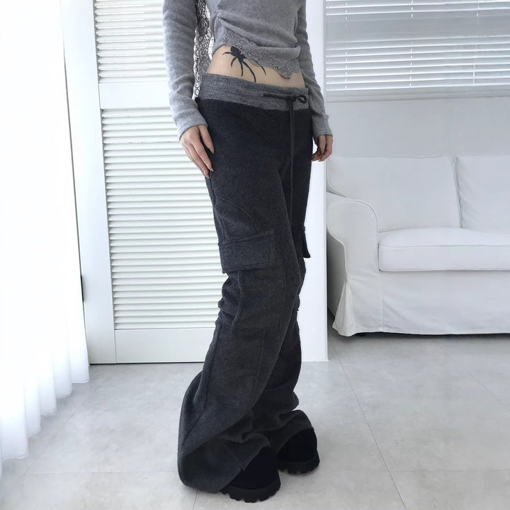 Damen Weite Cargo-Hose mit elastischem Bund und praktischen Taschen Drune