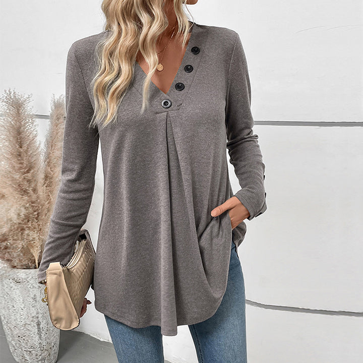 Damen Tunika mit Knopfleiste und asymmetrischem Schnitt Drune