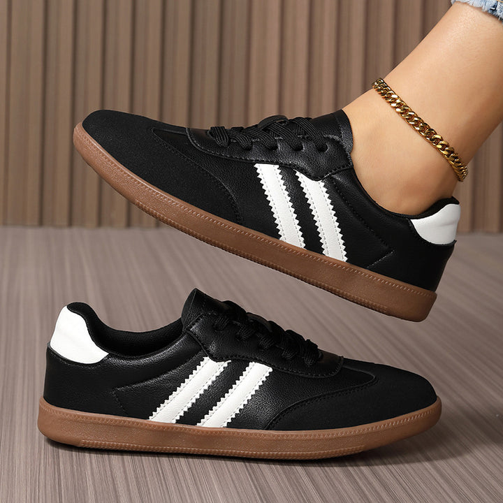 Damen nan Retro-Laufschuh mit Veloursleder-Details, Kontraststreifen und rutschfester Gummilaufsohle Drune