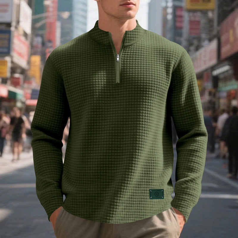 Herren Stepppullover mit modernem Reißverschluss und strukturiertem Design Drune